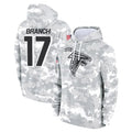STECN A.Falcons #17 Zachariah Branch Player Arctic Camo Salute to Service Limited Hoodie Stitched Jerseys