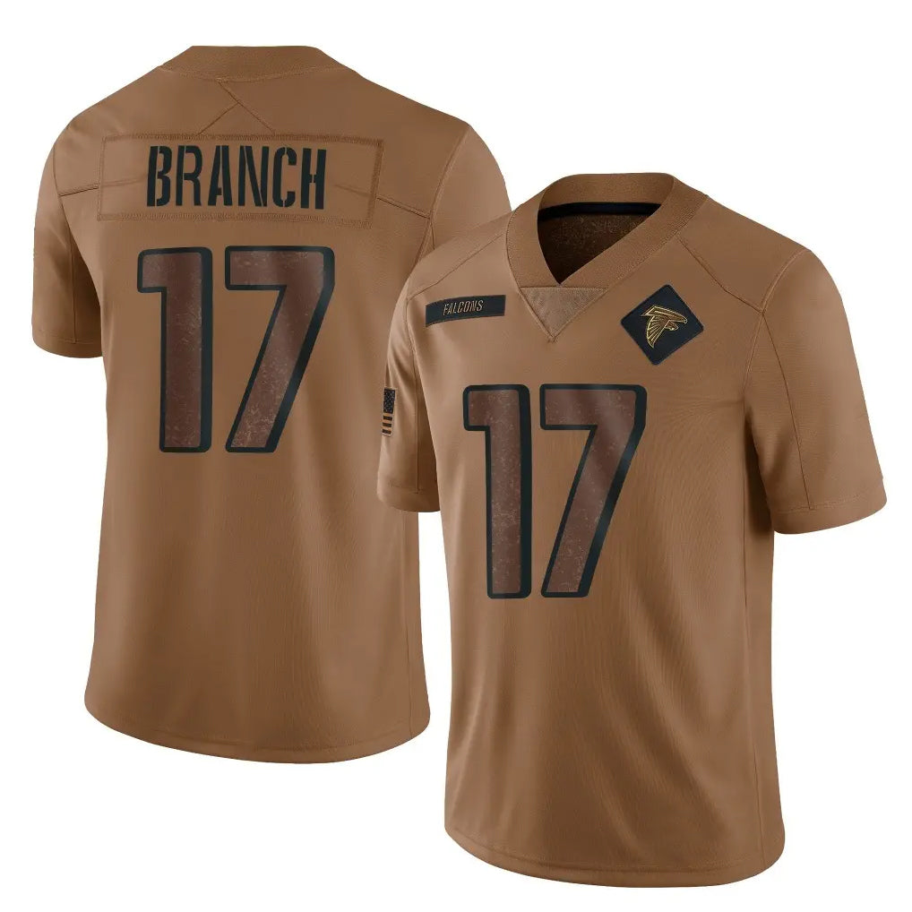 STECN A.Falcons #17 Zachariah Branch Player Brown Salute To Service Limited Stitched Jerseys