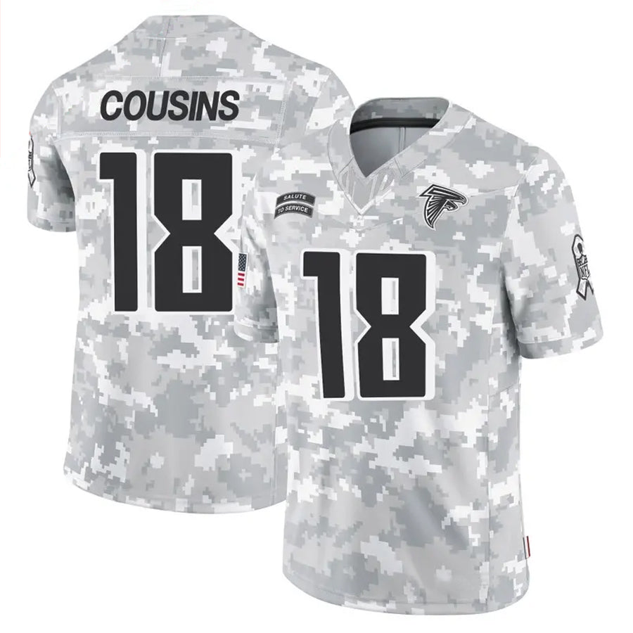 STECN A.Falcons #18 Kirk Cousins Player Arctic Camo Salute to Service Limited Stitched Jerseys