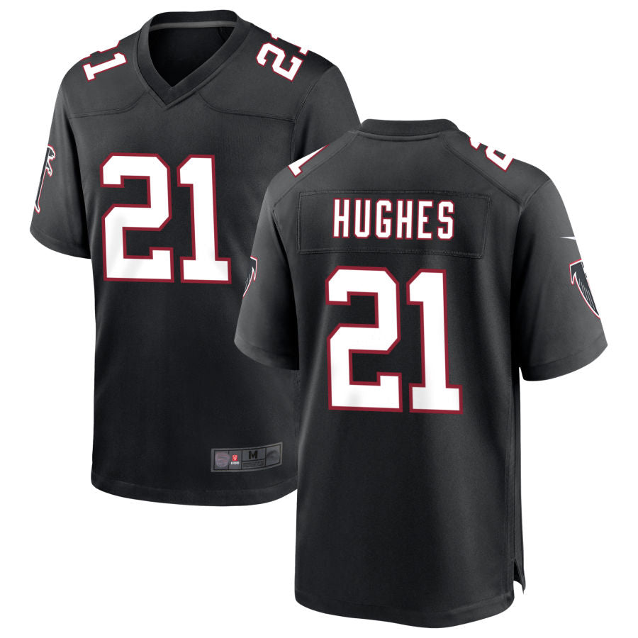 STECN A.Falcons #21 Mike Hughes Player Black Throwback Game Stitched Jerseys