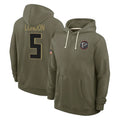 STECN A.Falcons #5 Drake London Player Olive 2025 Salute to Service Hoodies Stitched Jerseys