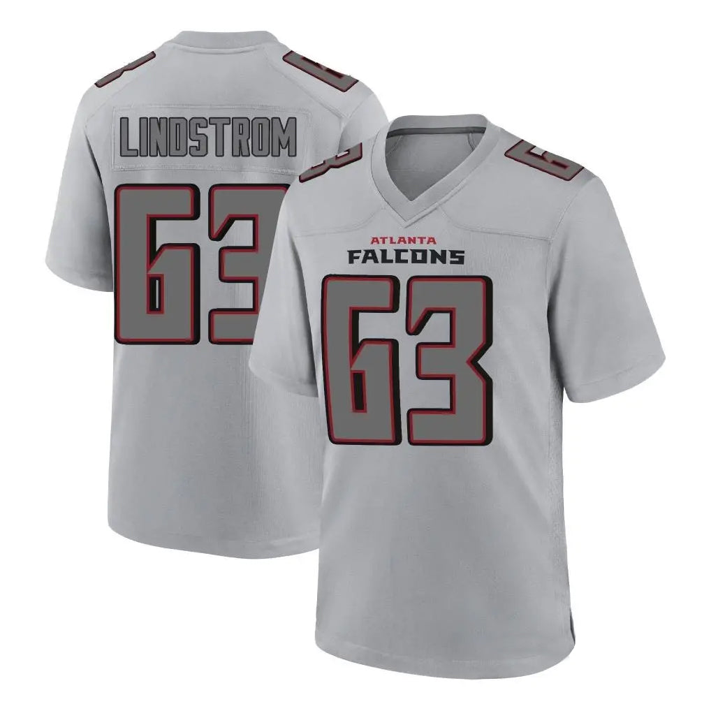 STECN A.Falcons #63 Chris Lindstrom Branch Player Gray Fashion Home Game Stitched Jerseys