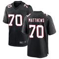 STECN A.Falcons #70 Jake Matthews Player Black Throwback Game Stitched Jerseys