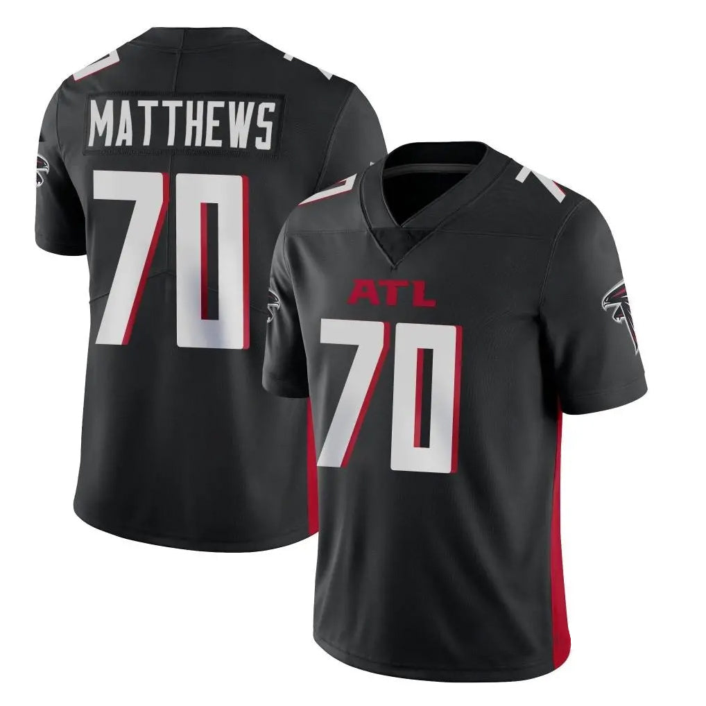 STECN A.Falcons #70 Jake Matthews Player Black Vapor Untouchable Limited Home Game Stitched Jerseys