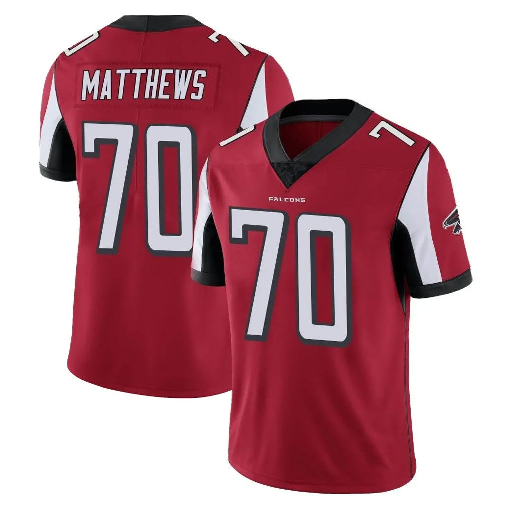 STECN A.Falcons #70 Jake Matthews Player Red Color Vapor Untouchable Limited Home Game Stitched Jerseys