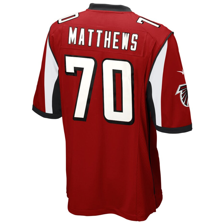 STECN A.Falcons #70 Jake Matthews Player Red Game Stitched Jerseys