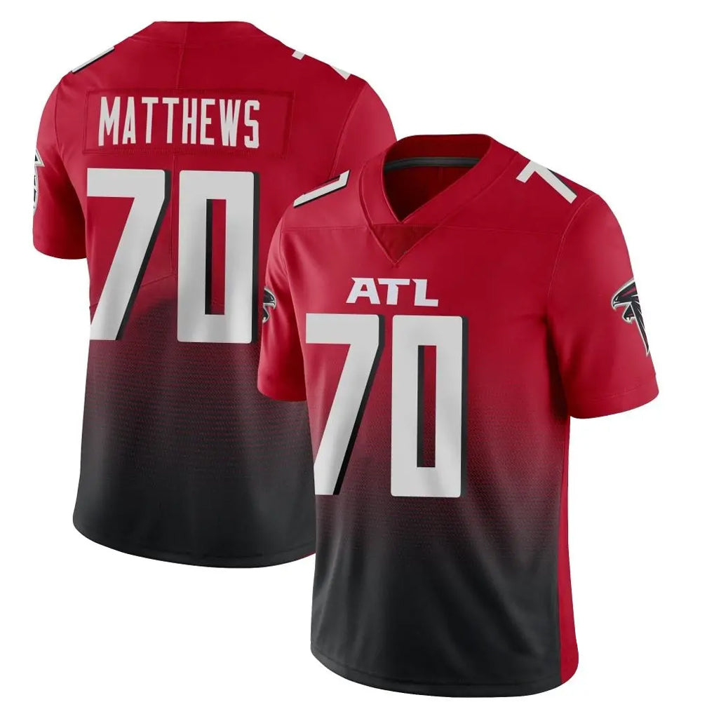 STECN A.Falcons #70 Jake Matthews Player Red Vapor Untouchable Limited Home Game Stitched Jerseys