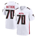 STECN A.Falcons #70 Jake Matthews Player White Home Game Stitched Jerseys