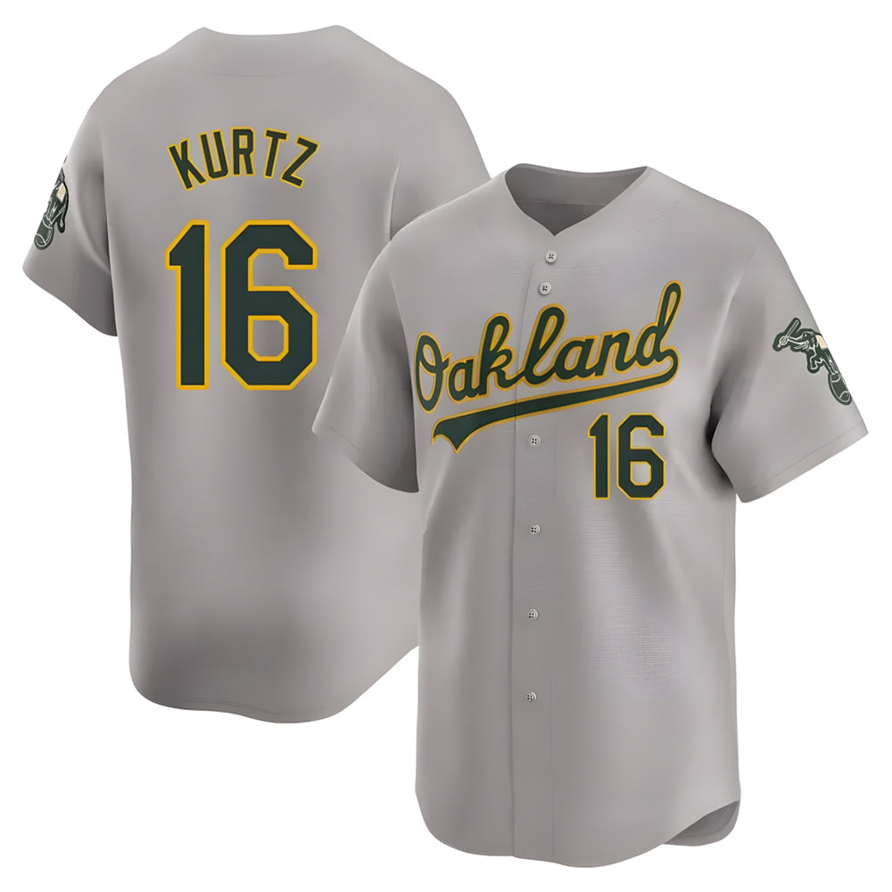 STECN Athletics #16 Nick Kurtz Player Grey Home Limited Stitched Jerseys