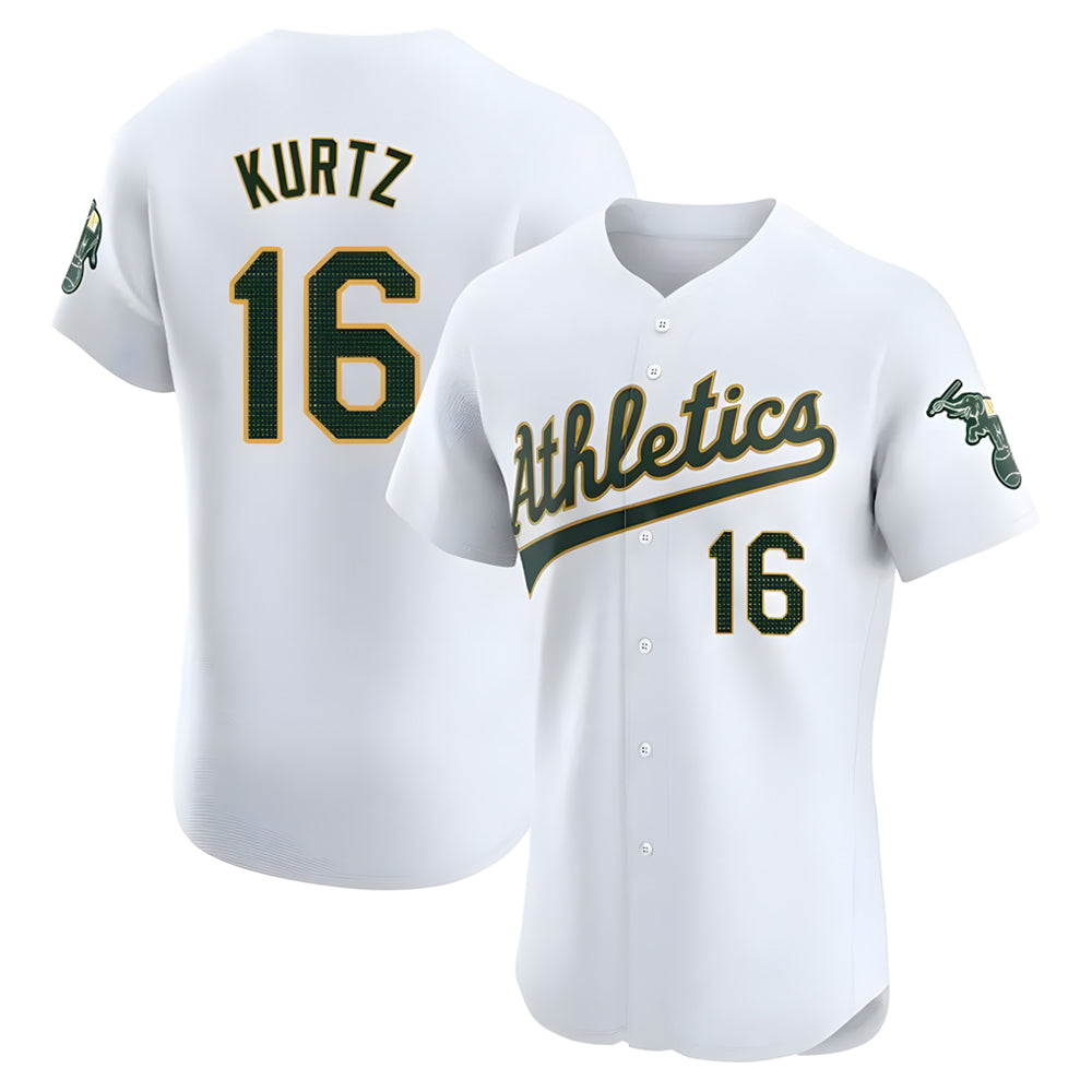 STECN Athletics #16 Nick Kurtz Player White Elite Road Stitched Jerseys