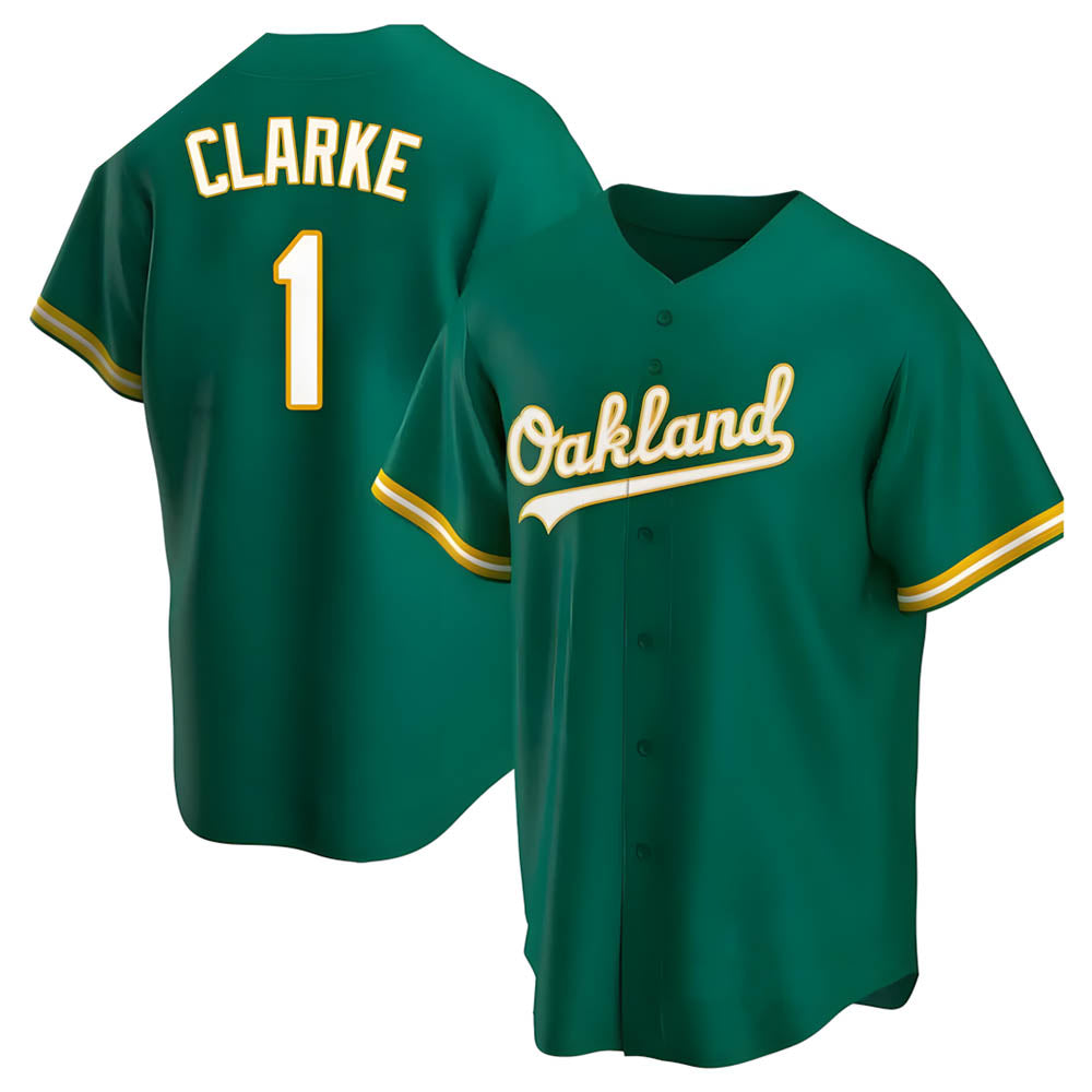 STECN Athletics #1 Denzel Clarke player Green Replica Kelly Alternate Stitched Jersey