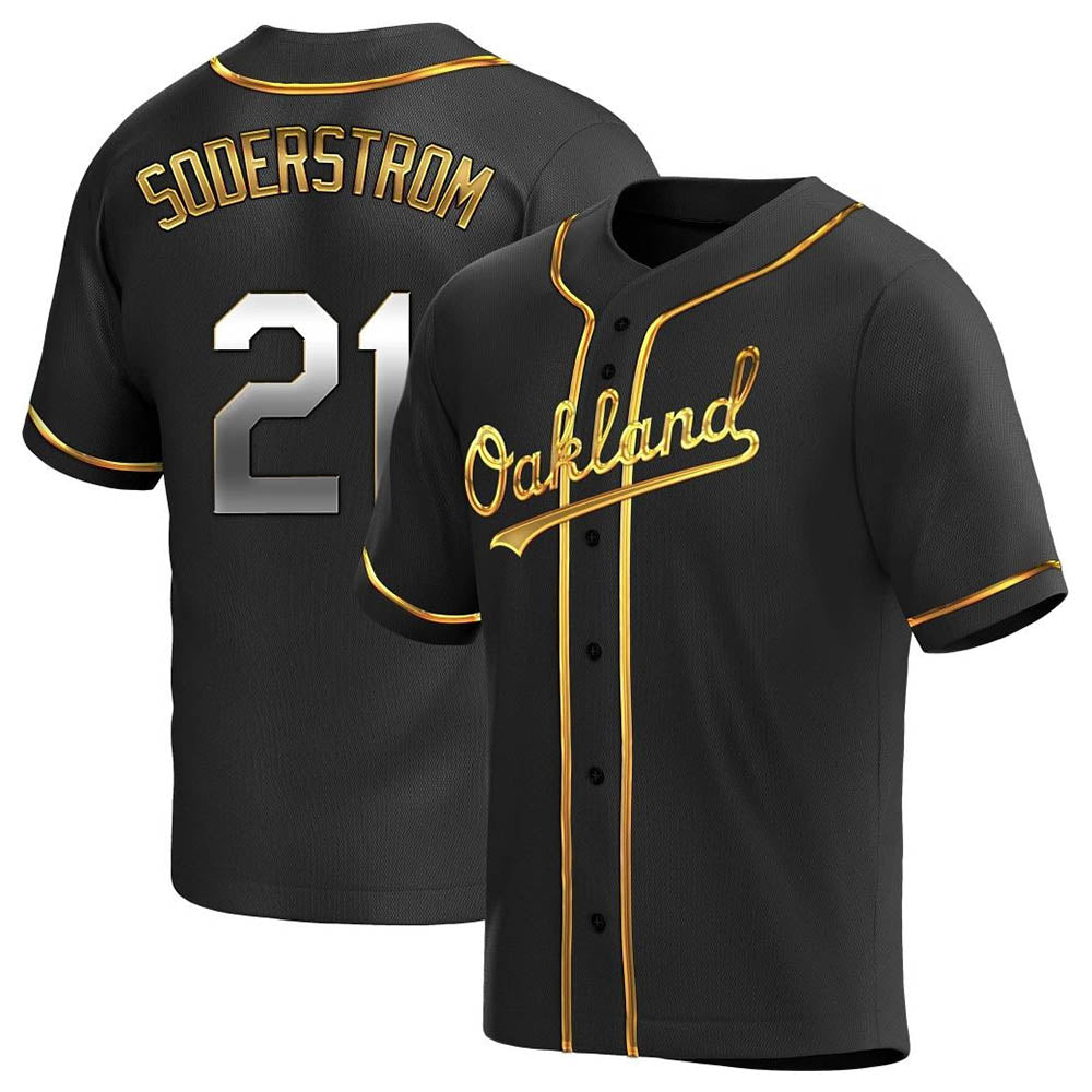 STECN Athletics #21 Tyler Soderstrom Player Black Golden Replica Alternate Stitched Jersey