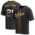 STECN Athletics #21 Tyler Soderstrom Player Black Golden Replica Alternate Stitched Jersey