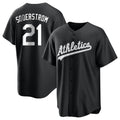 STECN Athletics #21 Tyler Soderstrom Player Black&White Replica Stitched Jersey