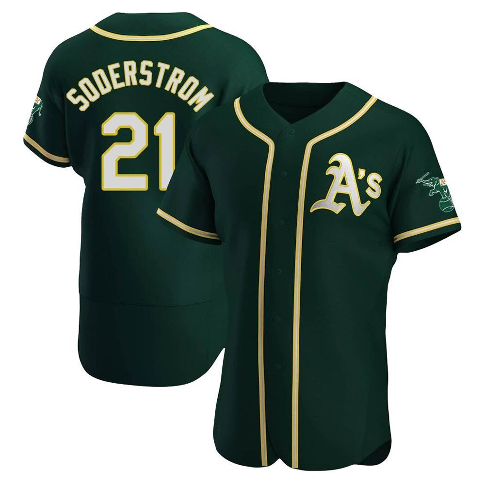 STECN Athletics #21 Tyler Soderstrom Player Green Authentic Alternate Stitched Jersey