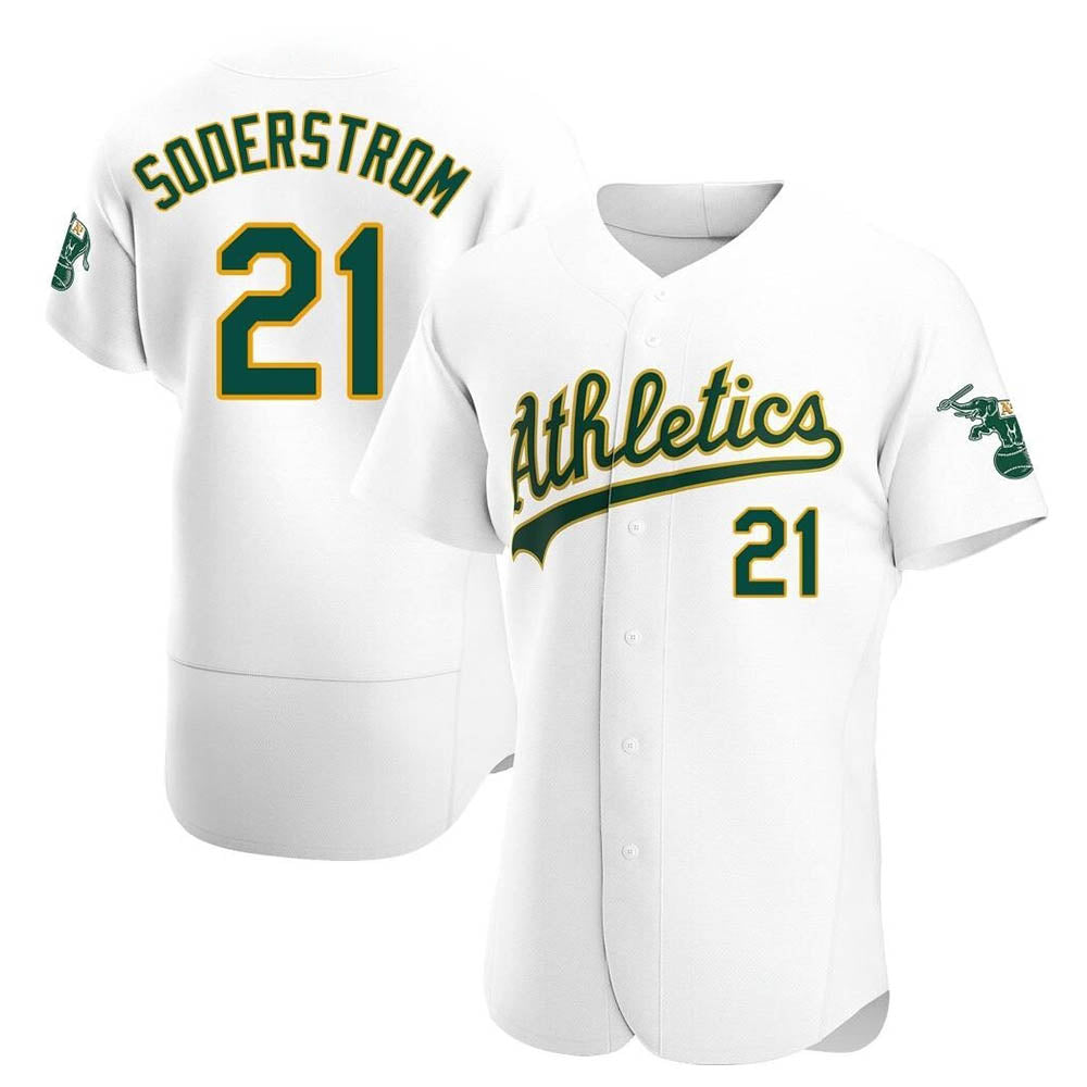 STECN Athletics #21 Tyler Soderstrom Player White Authentic Home Stitched Jersey