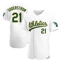 STECN Athletics #21 Tyler Soderstrom Player White Authentic Home Stitched Jersey