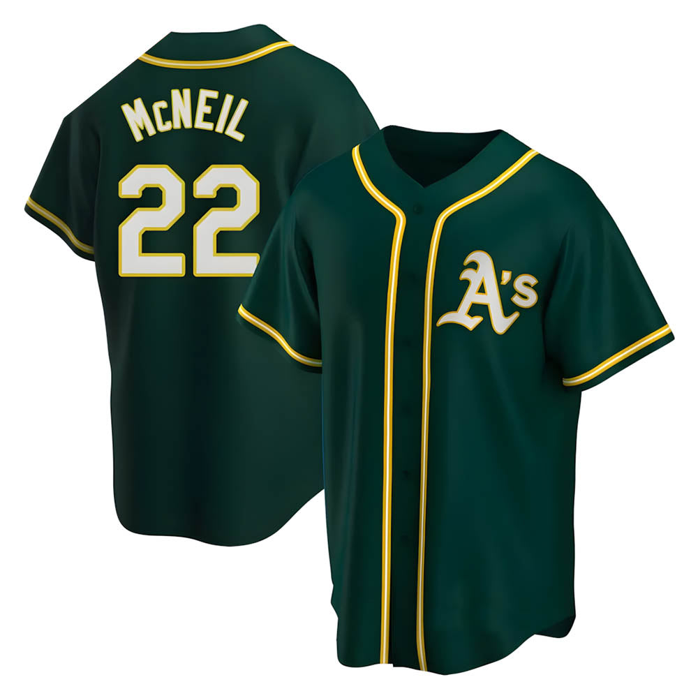 STECN Athletics #22 Jeff McNeil player Green Replica Alternate Stitched Jersey