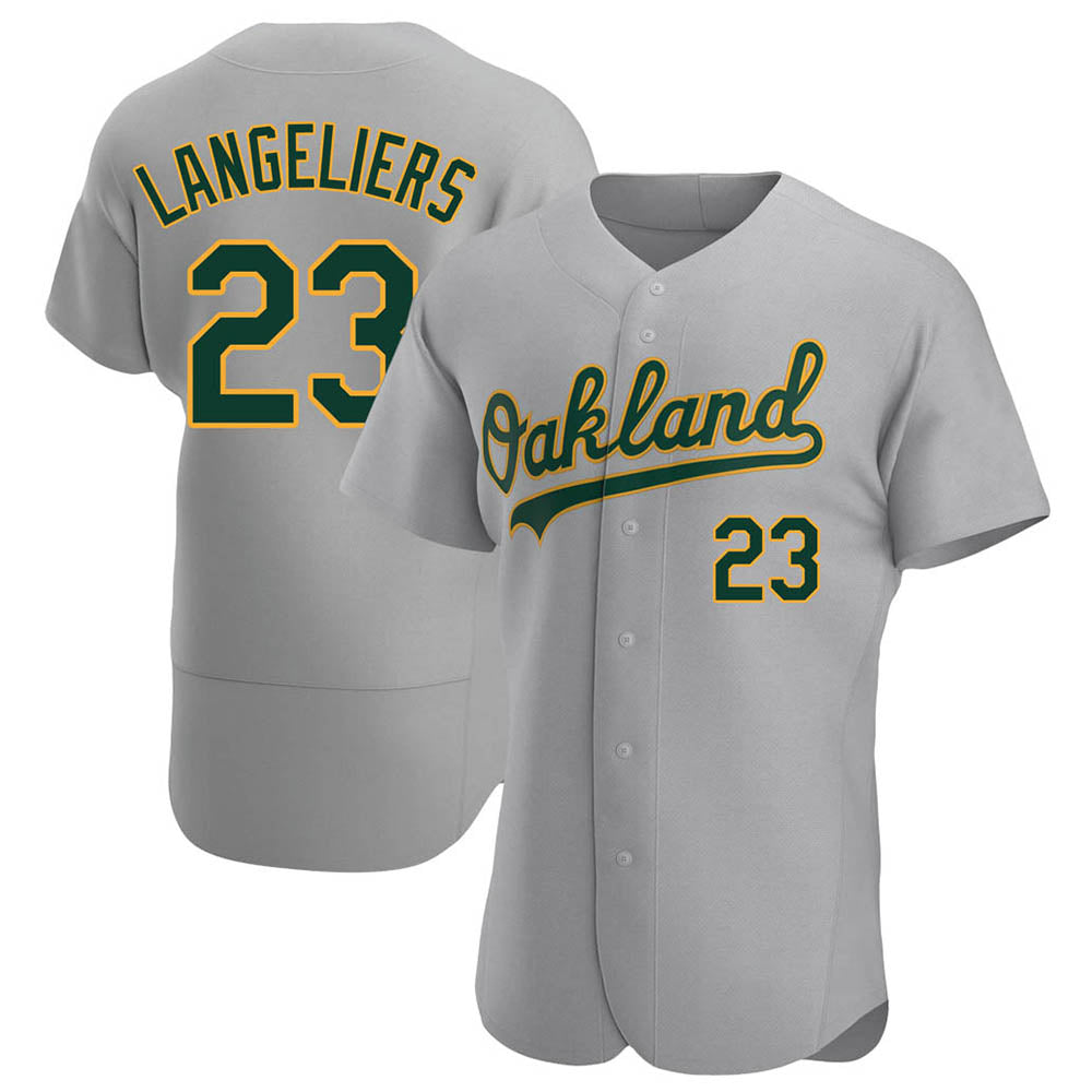 STECN Athletics #23 Shea Langeliers Player Gray Authentic Road Stitched Jersey