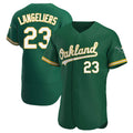 STECN Athletics #23 Shea Langeliers Player Green Authentic Kelly Alternate Stitched Jerseys