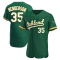 STECN Athletics #35 Rickey Henderson Player Green Authentic Kelly Alternate Stitched Jersey