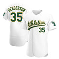 STECN Athletics #35 Rickey Henderson Player White Authentic Home Stitched Jersey