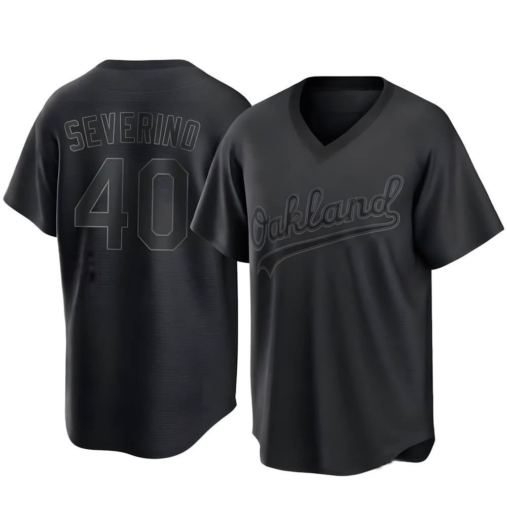 STECN Athletics #40 Luis Severino player Black Replica Pitch Fashion Stitched Jersey