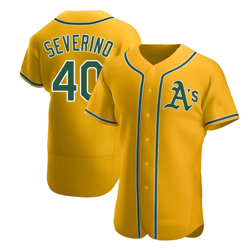 STECN Athletics #40 Luis Severino player Gold Authentic Alternate Stitched Jersey