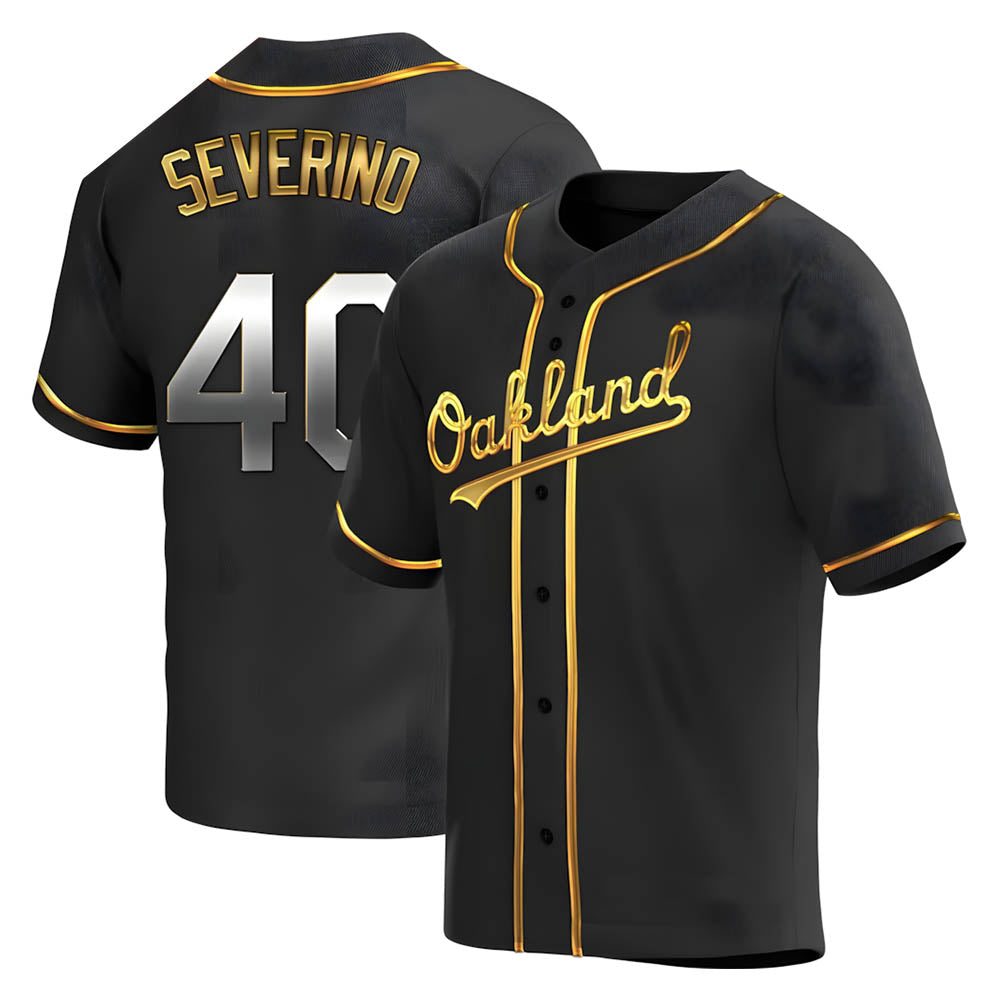 STECN Athletics #40 Luis Severino player Gold Replica Black en Alternate Stitched Jersey