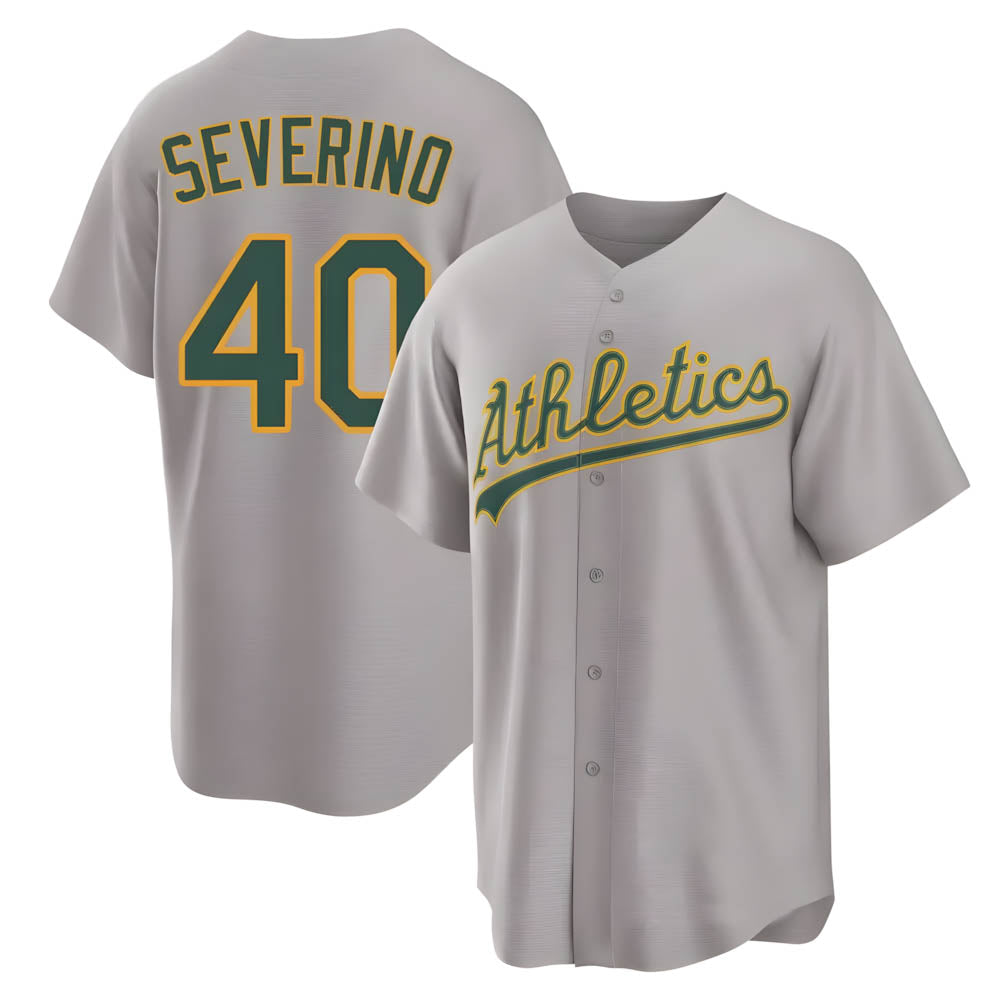 STECN Athletics #40 Luis Severino player Gray Replica Away Stitched Jersey