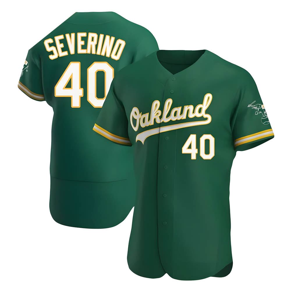STECN Athletics #40 Luis Severino player Green Authentic Kelly Alternate Stitched Jersey