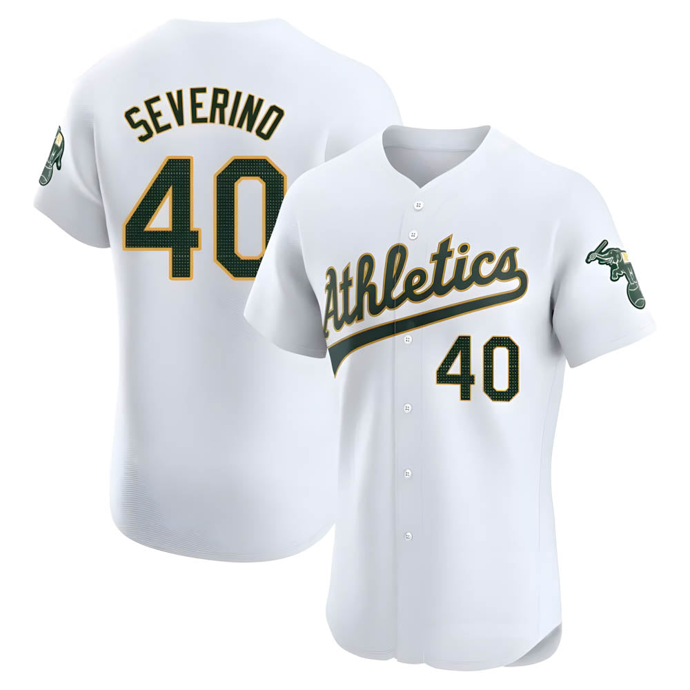 STECN Athletics #40 Luis Severino player White Elite Home Stitched Jersey