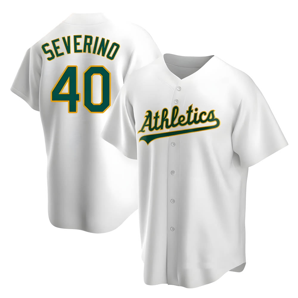 STECN Athletics #40 Luis Severino player White Replica Home Stitched Jersey