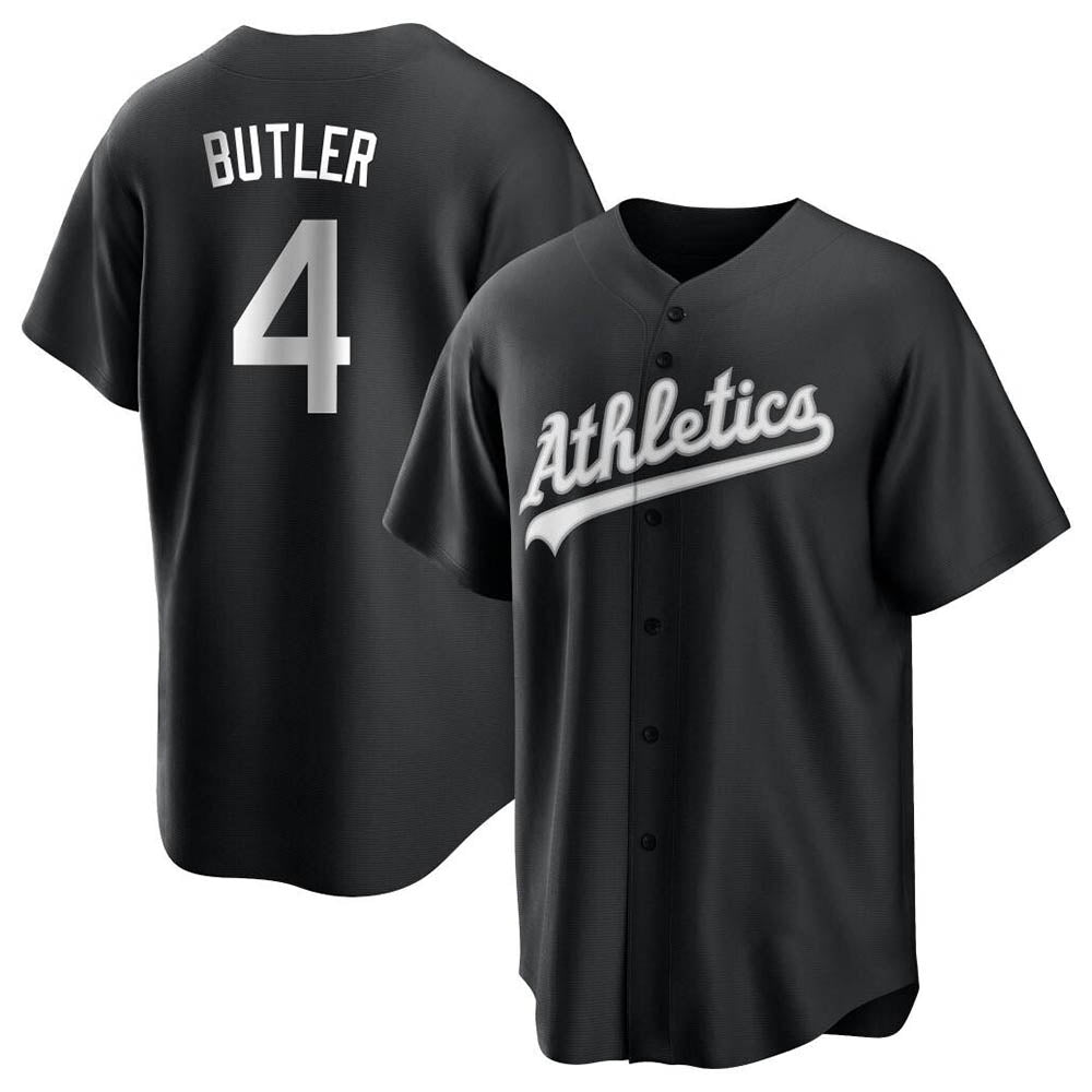 STECN Athletics #4 Lawrence Butler player Black&White Replica Alternate Stitched Jersey