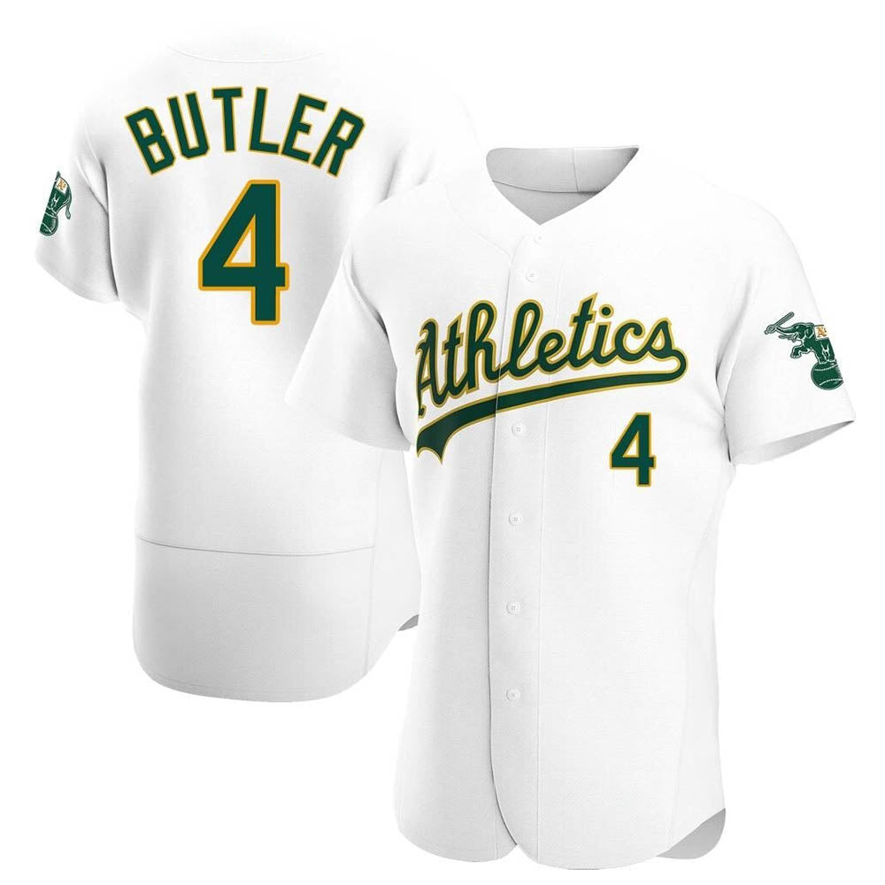 STECN Athletics #4 Lawrence Butler player White Authentic Home Stitched Jersey