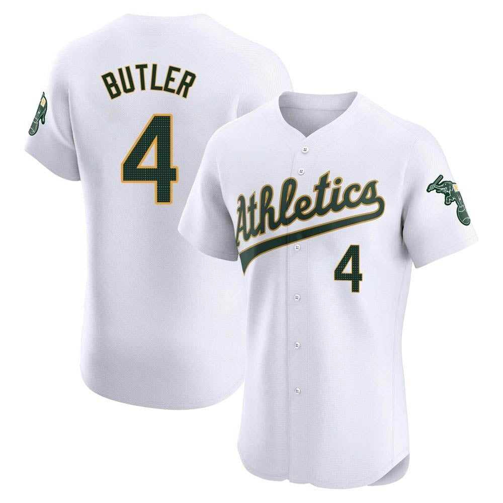 STECN Athletics #4 Lawrence Butler player White Elite Home Stitched Jersey