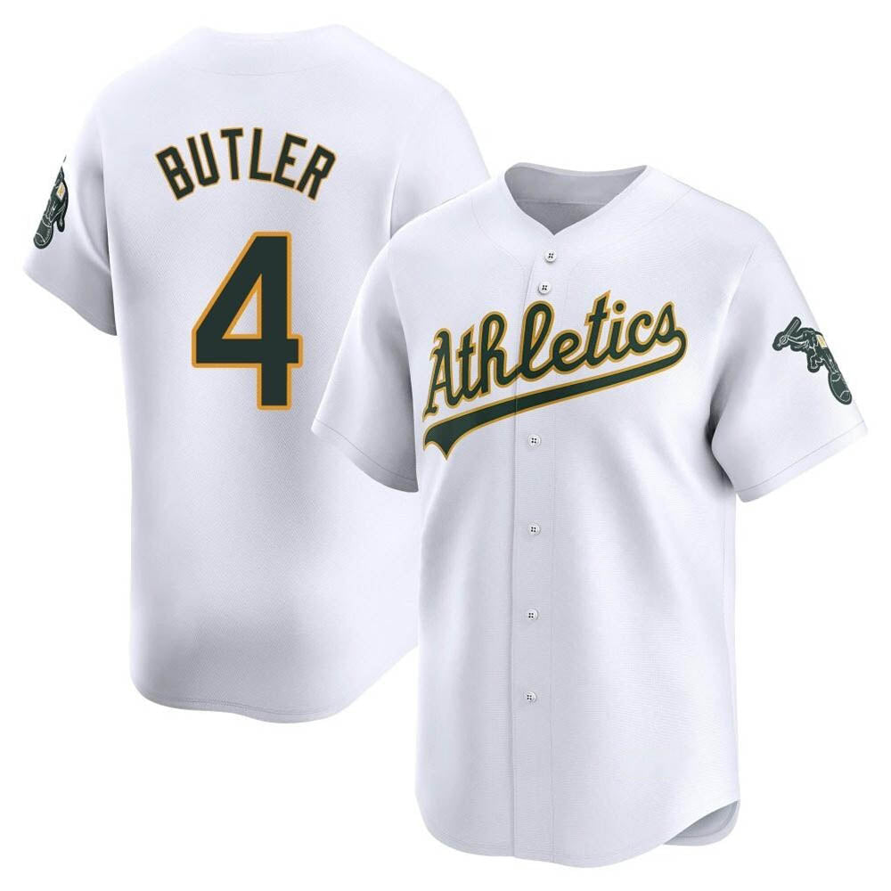 STECN Athletics #4 Lawrence Butler player White Limited Home Stitched Jersey