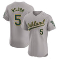 STECN Athletics #5 Jacob Wilson Gray Elite Road Stitched Jersey