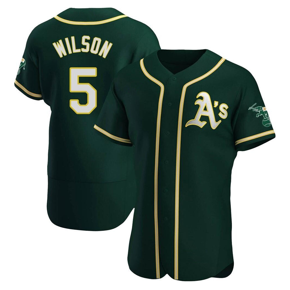 STECN Athletics #5 Jacob Wilson Green Authentic Alternate Stitched Jersey