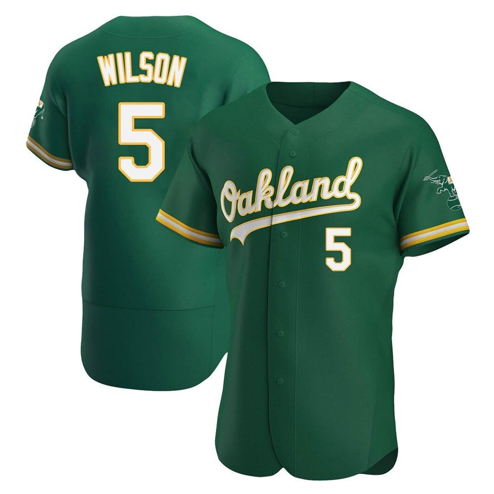 STECN Athletics #5 Jacob Wilson Green Authentic Kelly Alternate Stitched Jersey