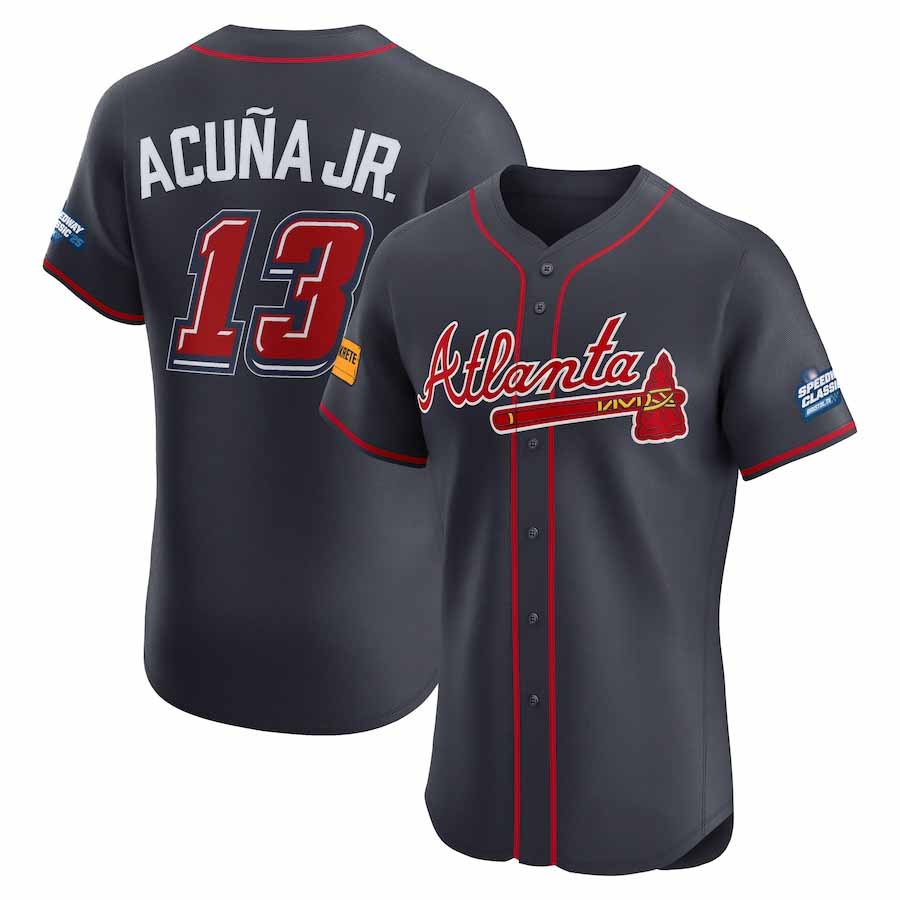 STECN A.Braves #13 Ronald Acuna Jr. Navy 2025 Speedway Classic Alternate Elite Player Personalized Jersey
