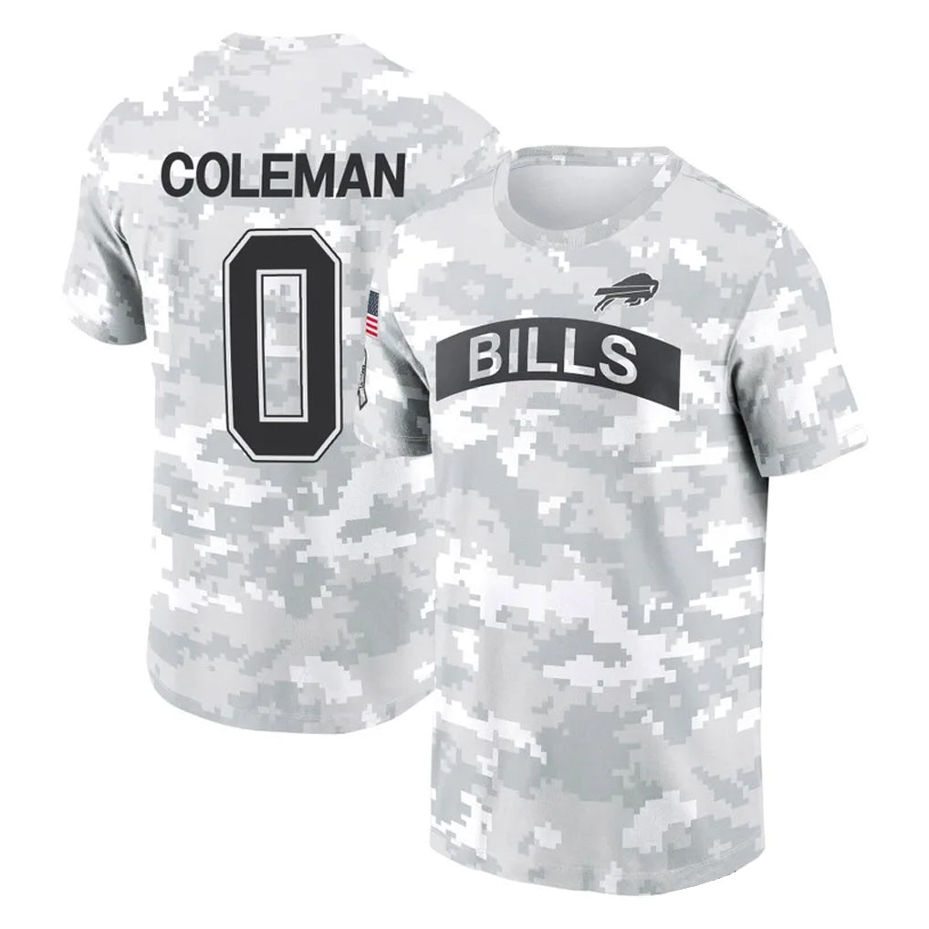 STECN B.Bills #0 Keon Coleman Player Arctic Camo Salute to Service T-Shirt Hoodies Stitched Jerseys