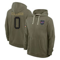 STECN B.Bills #0 Keon Coleman Player Olive Salute To Service Hoodies Game Stitched Jerseys