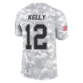 STECN B.Bills #12 Jim Kelly Player Arctic Camo Salute to Service Limited Stitched Jerseys