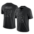 STECN B.Bills #12 Jim Kelly Player Black RFLCTV Limited Stitched Jerseys