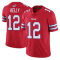 STECN B.Bills #12 Jim Kelly Player Red Vapor Untouchable Limited Home Game Stitched Jerseys