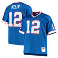 STECN B.Bills #12 Jim Kelly Player Royal Mitchell & Ness Big & Tall 1990 Retired Replica Limited Stitched Jerseys