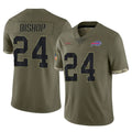 STECN B.Bills #24 Cole Bishop Player Olive Salute To Service Game Stitched Jerseys