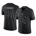 STECN B.Bills #34 Thurman Thomas Player Black RFLCTV Limited Stitched Jerseys