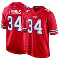STECN B.Bills #34 Thurman Thomas Player Red Home Game Stitched Jerseys